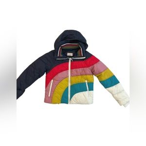 Marine Layer Rainbow Wave Puffer Vintage Ski Jacket